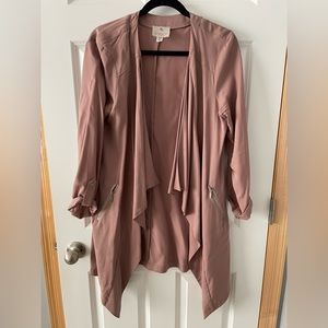 Dusty rose long jacket. Size medium.